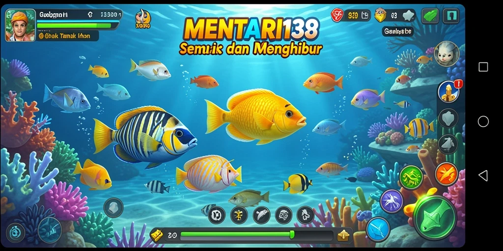 Screenshot gameplay MENTARI138 yang menunjukkan serunya menembak ikan.