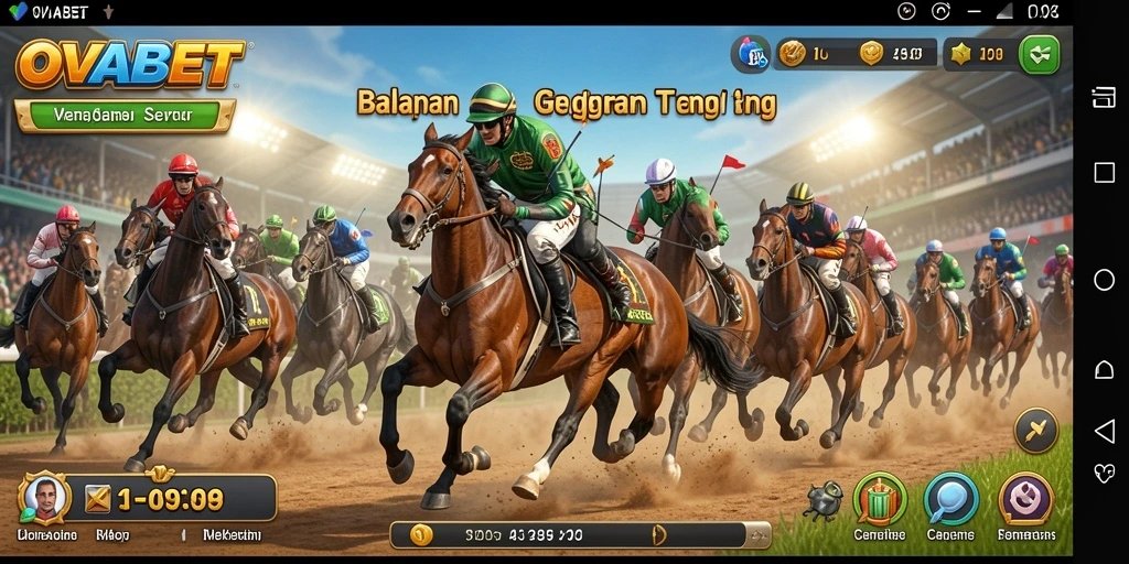 Tampilan gameplay Racing yang seru dan mendebarkan di OVABET.