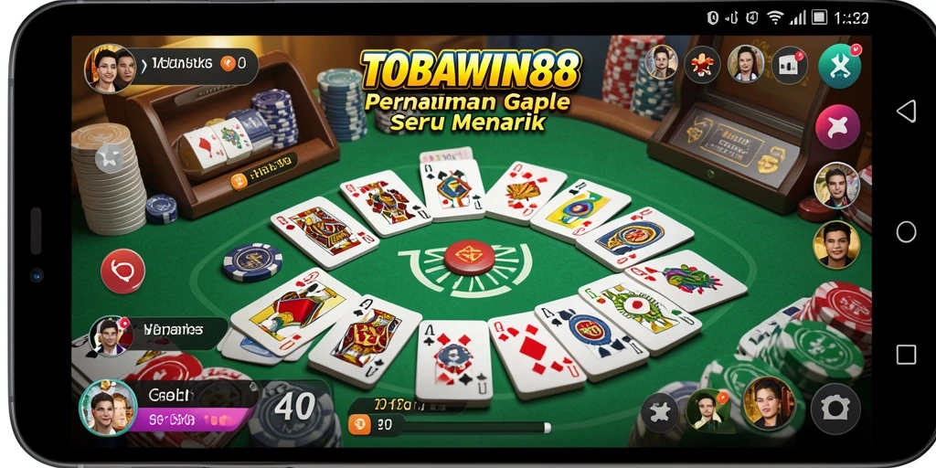 Screenshot gameplay TOBAWIN88 yang menampilkan suasana seru permainan Gaple.