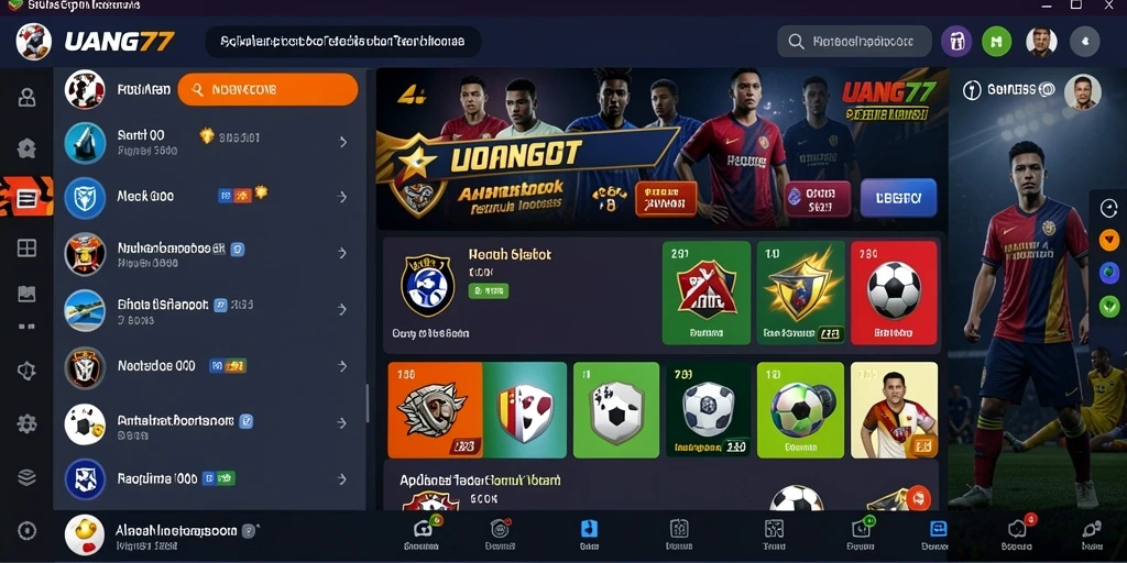 Tampilan utama UANG77 dengan fitur taruhan olahraga yang menarik.
